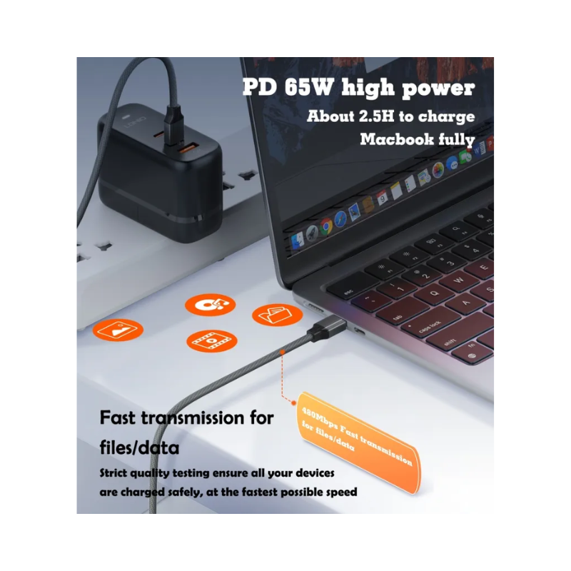 FOJI LC441C USB-C to USB-C Charging Cable – 64W Fast Charge