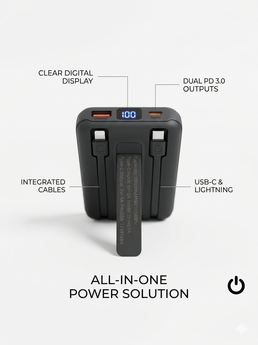 Foji Supper Fast 10000mAh Wireless Power Bank