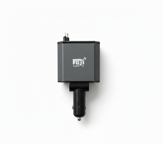 4-in-1 Fast Car Charger Built-in Lightning & USB-C Cables + Dual Ports