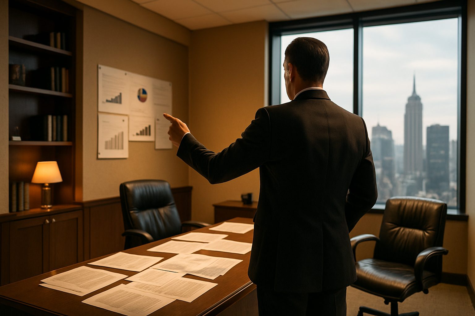 a boss describing in an office don't show the face.